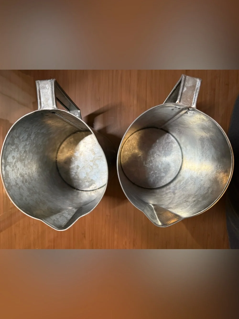 Set of Hammered Metal Pitchers – Silver Decorative